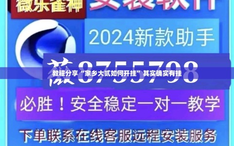 教程分享“家乡大贰如何开挂”其实确实有挂
