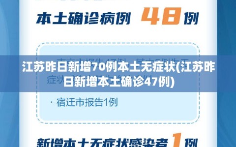 江苏昨日新增70例本土无症状(江苏昨日新增本土确诊47例)