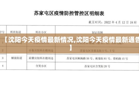 【沈阳今天疫情最新情况,沈阳今天疫情最新通告】