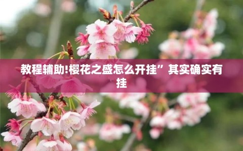 教程辅助!樱花之盛怎么开挂”其实确实有挂
