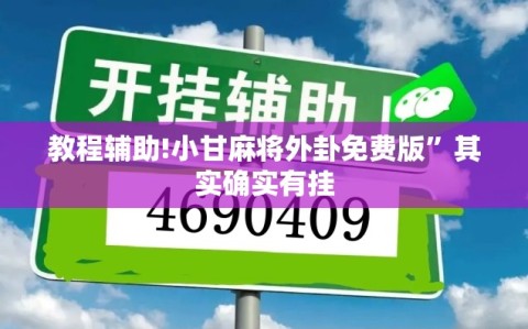 教程辅助!小甘麻将外卦免费版”其实确实有挂