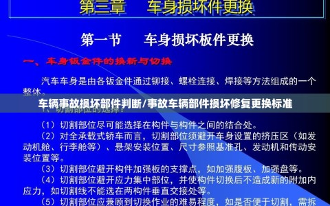 车辆事故损坏部件判断/事故车辆部件损坏修复更换标准