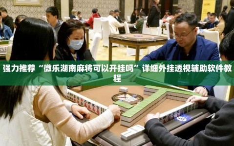 强力推荐“微乐湖南麻将可以开挂吗”详细外挂透视辅助软件教程