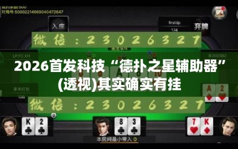 2026首发科技“德扑之星辅助器”(透视)其实确实有挂