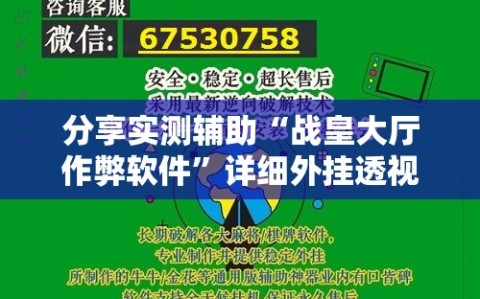分享实测辅助“战皇大厅作弊软件”详细外挂透视辅助软件教程