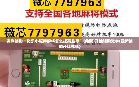 实测辅助“微乐小程序麻将怎么提高胜率”(免费)开挂辅助教学(最新辅助开挂教程)