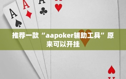 推荐一款“aapoker辅助工具”原来可以开挂