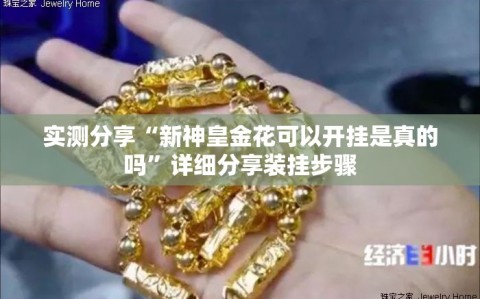 实测分享“新神皇金花可以开挂是真的吗”详细分享装挂步骤