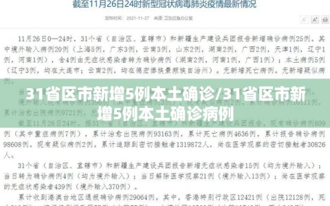 31省区市新增5例本土确诊/31省区市新增5例本土确诊病例