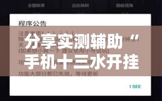 分享实测辅助“手机十三水开挂神器”原来可以开挂