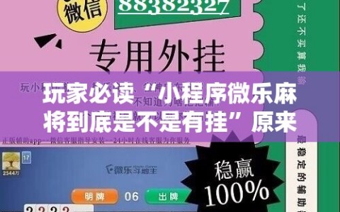 玩家必读“小程序微乐麻将到底是不是有挂”原来可以开挂
