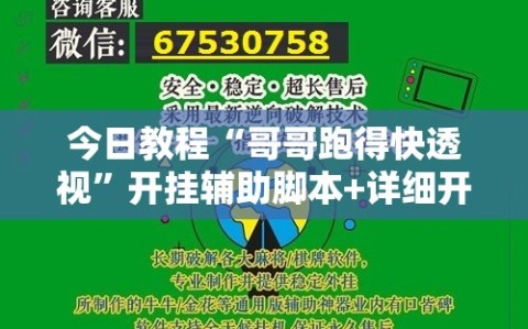 今日教程“哥哥跑得快透视”开挂辅助脚本+详细开挂安装教程