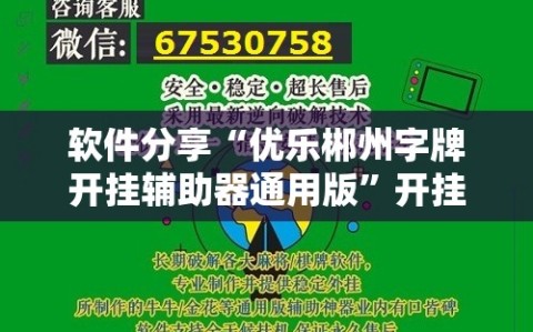 软件分享“优乐郴州字牌开挂辅助器通用版”开挂详细教程