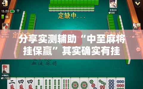 分享实测辅助“中至麻将挂保赢”其实确实有挂
