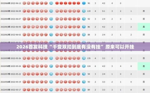 2026首发科技“千变双扣到底有没有挂”原来可以开挂