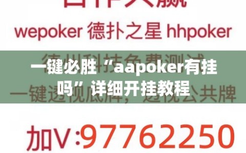 一键必胜“aapoker有挂吗”详细开挂教程