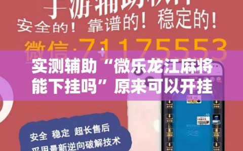 实测辅助“微乐龙江麻将能下挂吗”原来可以开挂