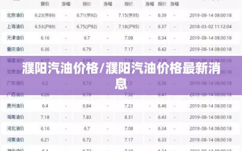 濮阳汽油价格/濮阳汽油价格最新消息