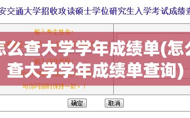 怎么查大学学年成绩单(怎么查大学学年成绩单查询)