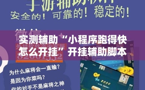 实测辅助“小程序跑得快怎么开挂”开挂辅助脚本+详细开挂安装教程