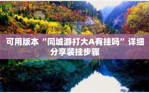可用版本“同城游打大A有挂吗”详细分享装挂步骤