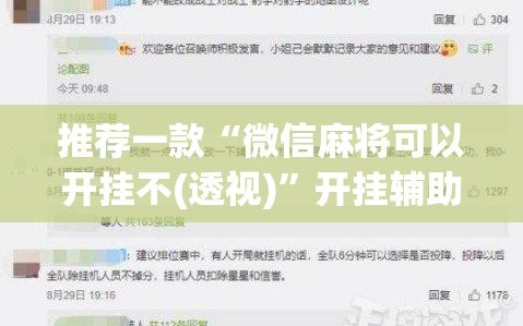 推荐一款“微信麻将可以开挂不(透视)”开挂辅助脚本+详细开挂安装教程