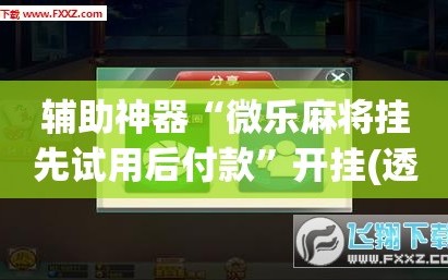 辅助神器“微乐麻将挂先试用后付款”开挂(透视)辅助神器