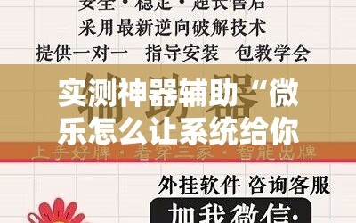 实测神器辅助“微乐怎么让系统给你发好牌”详细分享装挂步骤