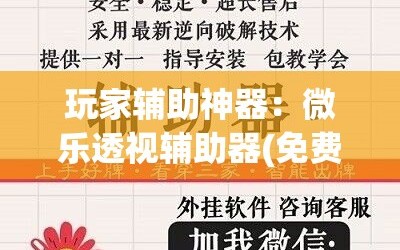 玩家辅助神器：微乐透视辅助器(免费)”详细外挂透视辅助软件教程