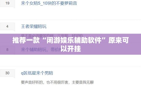 推荐一款“闲游娱乐辅助软件”原来可以开挂