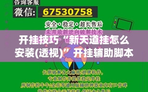 开挂技巧“新天道挂怎么安装(透视)”开挂辅助脚本+详细开挂安装教程