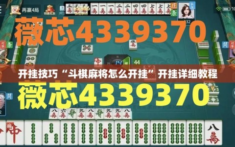开挂技巧“斗棋麻将怎么开挂”开挂详细教程