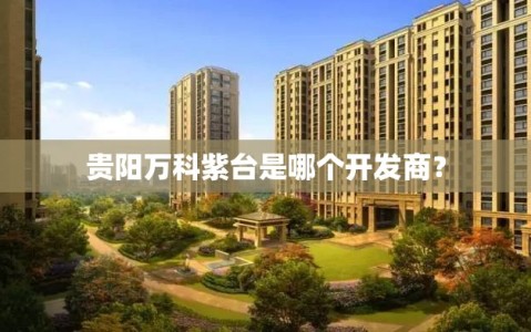 贵阳万科紫台是哪个开发商？
