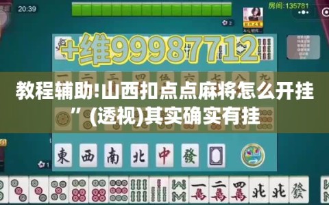教程辅助!山西扣点点麻将怎么开挂”(透视)其实确实有挂