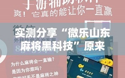 实测分享“微乐山东麻将黑科技”原来可以开挂