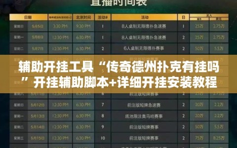 辅助开挂工具“传奇德州扑克有挂吗”开挂辅助脚本+详细开挂安装教程