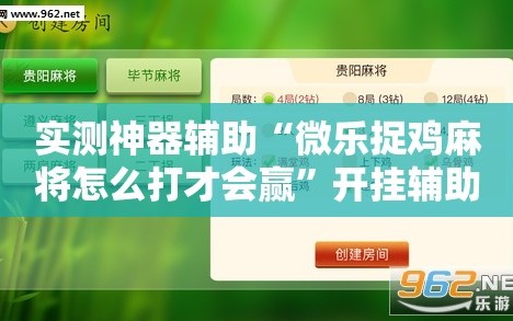 实测神器辅助“微乐捉鸡麻将怎么打才会赢”开挂辅助脚本+详细开挂安装教程