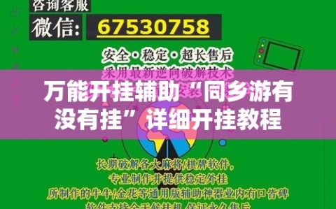 万能开挂辅助“同乡游有没有挂”详细开挂教程