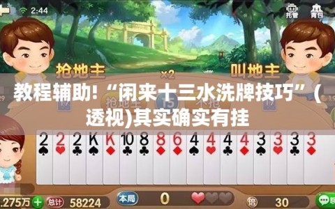 教程辅助!“闲来十三水洗牌技巧”(透视)其实确实有挂