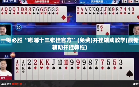 一键必胜“嘟嘟十三张挂官方”(免费)开挂辅助教学(最新辅助开挂教程)