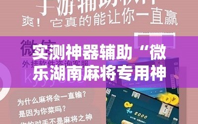 实测神器辅助“微乐湖南麻将专用神器”原来可以开挂