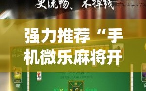 强力推荐“手机微乐麻将开挂免费软件下载(透视)”开挂辅助脚本+详细开挂安装教程