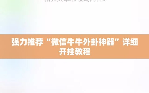 强力推荐“微信牛牛外卦神器”详细开挂教程