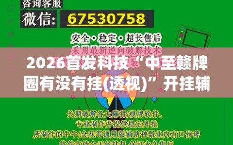 2026首发科技“中至赣牌圈有没有挂(透视)”开挂辅助脚本+详细开挂安装教程