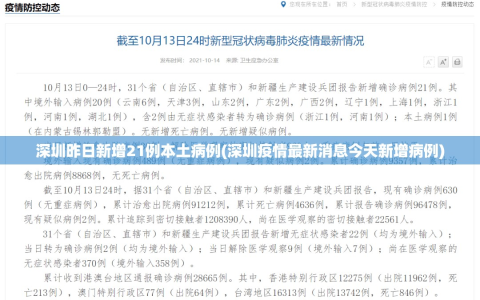 深圳昨日新增21例本土病例(深圳疫情最新消息今天新增病例)