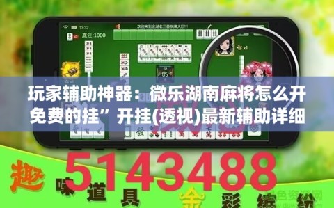 玩家辅助神器：微乐湖南麻将怎么开免费的挂”开挂(透视)最新辅助详细
