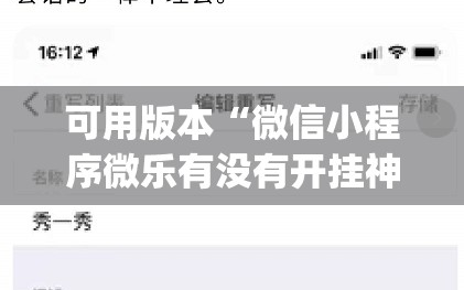 可用版本“微信小程序微乐有没有开挂神器(透视)”开挂辅助脚本+详细开挂安装教程