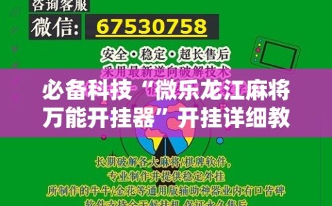 必备科技“微乐龙江麻将万能开挂器”开挂详细教程
