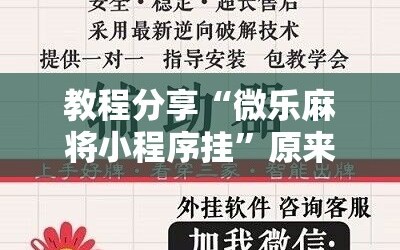 教程分享“微乐麻将小程序挂”原来可以开挂