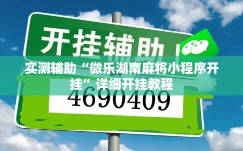实测辅助“微乐湖南麻将小程序开挂”详细开挂教程
